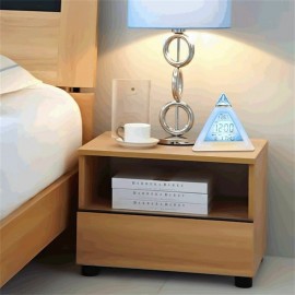 Table Clocks Triangled 7 Colors Changing LED Temperature Week Display Digital Alarm Clock Table Decor Clocks Room Bedside Clock
