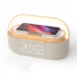 Wireless Charger Alarm Clock Bluetooth Speaker LED Smart Digital Clock USB Fast Charge Watch Electronic Desktop Clock FM Radio
 Wireless Charger Alarm Clock Bluetooth Speaker LED Smart Digital Clock USB Fast Charge Watch Electronic Desktop Clock FM Radio