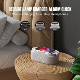 Wireless Charger Alarm Clock Bluetooth Speaker LED Smart Digital Clock USB Fast Charge Watch Electronic Desktop Clock FM Radio
 Wireless Charger Alarm Clock Bluetooth Speaker LED Smart Digital Clock USB Fast Charge Watch Electronic Desktop Clock FM Radio