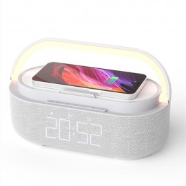 Wireless Charger Alarm Clock Bluetooth Speaker LED Smart Digital Clock USB Fast Charge Watch Electronic Desktop Clock FM Radio
 Wireless Charger Alarm Clock Bluetooth Speaker LED Smart Digital Clock USB Fast Charge Watch Electronic Desktop Clock FM Radio