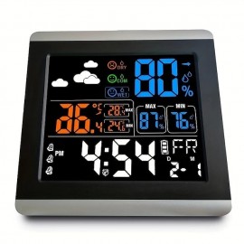 Color Screen Temperature And Humidity Electronic Clock Large Screen Home Temperature And Humidity Meter Luminous Digital Thermometer With Clock
 Color Screen Temperature And Humidity Electronic Clock Large Screen Home Temperature And Humidity Meter Luminous Digital Thermometer With Clock