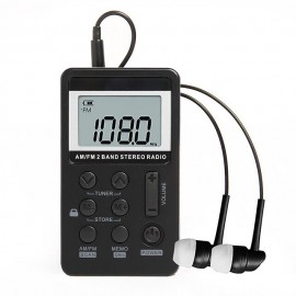 Personal Mini AM FM Portable Digital Tuning Transistor RadiosRechargeable Battery For Walk/Jogging/Gym/Camping
