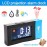 Smart Voice Control LED Backlight Snooze Alarm Clock LED Screen Weather Forecast Snooze Clock 180 Degree Rotating Creative Electronic Projection Clock Bedroom Digital Alarm Clock with Temperature Cale
