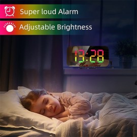 8813 Dynamic RGB Digital Alarm Clock Automatic Dimming Large HD Display Desktop Alarm Clock Dual USB Output Mirror LED Electronic Clock
 8813 Dynamic RGB Digital Alarm Clock Automatic Dimming Large HD Display Desktop Alarm Clock Dual USB Output Mirror LED Electronic Clock