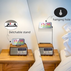 8813 Dynamic RGB Digital Alarm Clock Automatic Dimming Large HD Display Desktop Alarm Clock Dual USB Output Mirror LED Electronic Clock
 8813 Dynamic RGB Digital Alarm Clock Automatic Dimming Large HD Display Desktop Alarm Clock Dual USB Output Mirror LED Electronic Clock