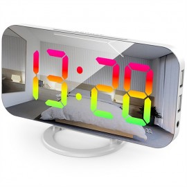 8813 Dynamic RGB Digital Alarm Clock Automatic Dimming Large HD Display Desktop Alarm Clock Dual USB Output Mirror LED Electronic Clock
 8813 Dynamic RGB Digital Alarm Clock Automatic Dimming Large HD Display Desktop Alarm Clock Dual USB Output Mirror LED Electronic Clock