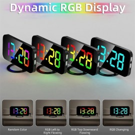8813 Dynamic RGB Digital Alarm Clock Automatic Dimming Large HD Display Desktop Alarm Clock Dual USB Output Mirror LED Electronic Clock
 8813 Dynamic RGB Digital Alarm Clock Automatic Dimming Large HD Display Desktop Alarm Clock Dual USB Output Mirror LED Electronic Clock