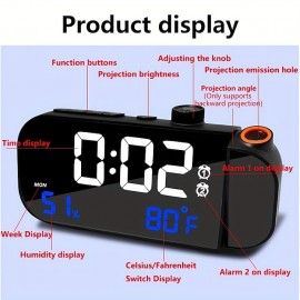 Multifunctional Radio Alarm Clock Student Specific Desktop Electronic Clock LED Night Light Projection Clock
 Multifunctional Radio Alarm Clock Student Specific Desktop Electronic Clock LED Night Light Projection Clock